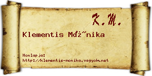 Klementis Mónika névjegykártya